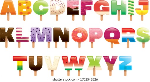 ice lollies/popsicle typography design vector/illustration