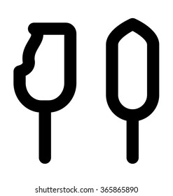 Ice Lolly Bold Line Vector Icon