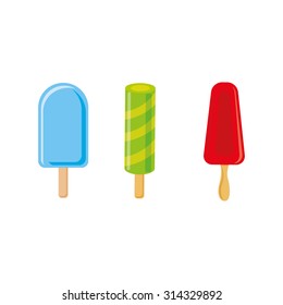 Ice lolly collection isolated EPS10
