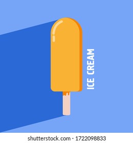 Ice lolly. Color  ice-cream of different taste with  toppings. Summer dessert. Vector illustration