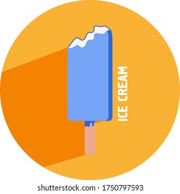 Ice lolly. Color  ice-cream of different taste with  toppings. Summer dessert. Vector illustration