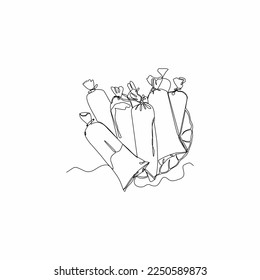 arte de dibujo de línea continua de lolly de hielo