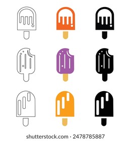 Ice lolly, ice cream icon sets, Seamless Pattern, vector design, Template for designs, posters, projects, banners, logo, background, and business card