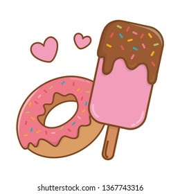 ice lolly and donut
