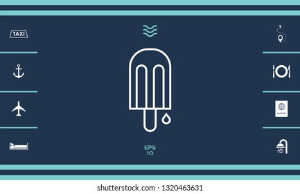 Ice lolly with drop. Graphic elements for your design