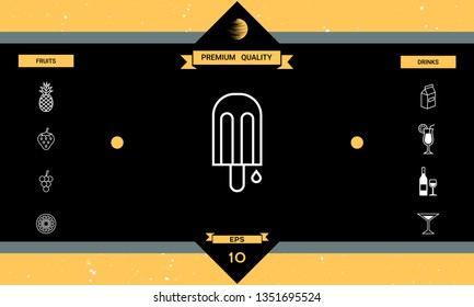 Ice lolly with drop. Graphic elements for your design