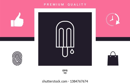 Ice lolly with drop. Graphic elements for your design