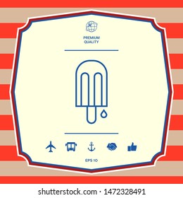 Ice lolly with drop. Graphic elements for your design