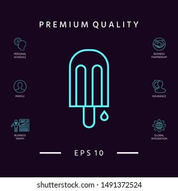 Ice lolly with drop. Graphic elements for your design