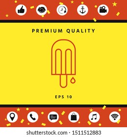 Ice lolly with drop. Graphic elements for your design