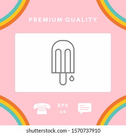 Ice lolly with drop. Graphic elements for your design