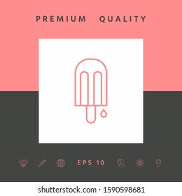 Ice lolly with drop. Graphic elements for your design