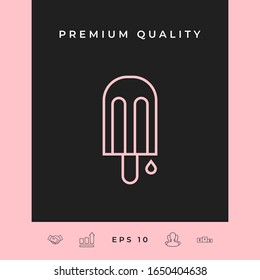 Ice lolly with drop. Graphic elements for your design