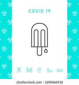 Ice lolly with drop. Graphic elements for your design