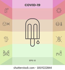 Ice lolly with drop. Graphic elements for your design
