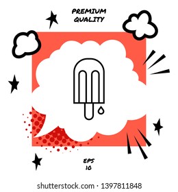 Ice lolly with drop. Signs and symbols for your design