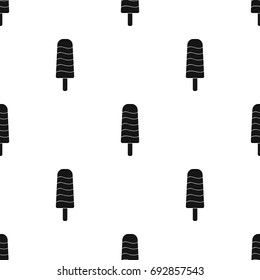Ice lolly icon in black style isolated on white background. Ice cream symbol stock vector illustration.