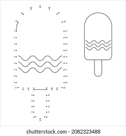 Icono De Ice Lolly Dot To Dot, Ice Pop, Agua, Leche A Base De Limpieza Vector De Snack Congelado Ilustración De Arte