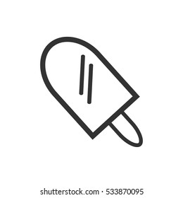 Ice lolly icon flat. Illustration isolated on white background. Vector grey sign symbol