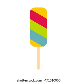 Ice lolly icon in flat style isolated on white background. Sweets symbol