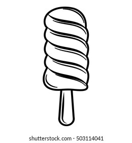 Ice lolly icon. Outline illustration of ice lolly vector icon for web