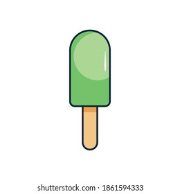 ice lolly icon over white background, flat style, vector illustration