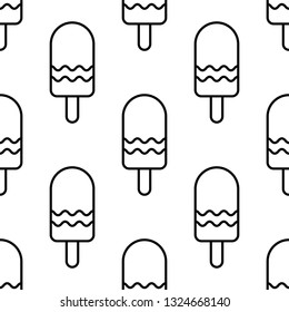 Ice Lolly Icon Seamless Pattern Vector Art Illustration