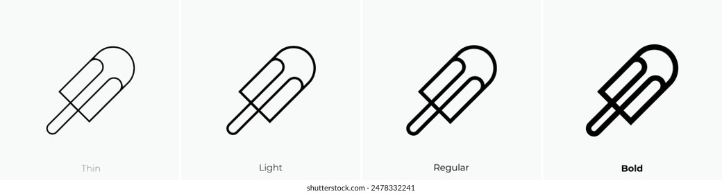 ice lolly icon. Thin, Light Regular And Bold style design isolated on white background
