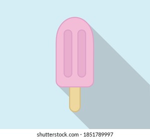 Ice lolly isolated on blue background. Flat style vector illustration. EPS8.