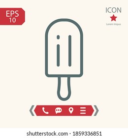 ice lolly line icon, outline vector illustration.