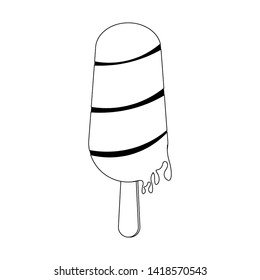 ice lolly popsicle icon cartoon isolated in black and white vector illustration graphic design