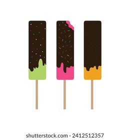 ice lolly set illustration background