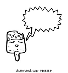 solloza de hielo con caricatura de burbuja de discursos