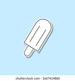 Ice lolly sticker icon. Simple thin line, outline vector of web icons for ui and ux, website or mobile application
