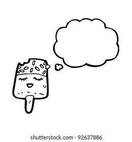 ice lolly with thought bubble cartoon