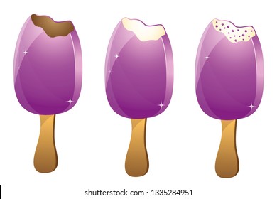 ice lolly various varieties of purple vector illustration EPS10