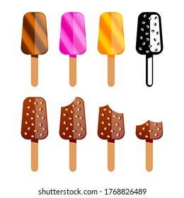 Ice lolly vector icon on white background