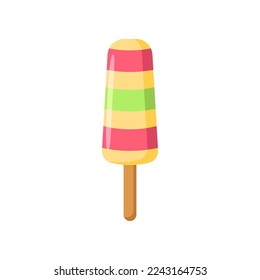 Ice lolly vector illustration. Drawing of ice lolly. Summer holiday, decoration, nature, paradise, food concept for greeting card