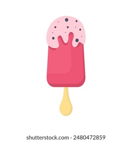 Polly de hielo. Ilustración vectorial de una golosina en un fondo aislado. Helado.