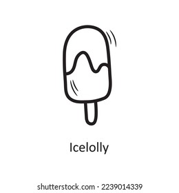 Ice lolly vector outline Icon Design illustration. Food and Drinks Symbol on White background EPS 10 File