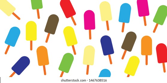 Ice lollys lolly stick Frozen popsicles Sweet ice cream Waffle cup and on a stick juicy fruits berries Vector icon sign signs symbol fun funny scoop scoops in cones chocolate vanilla strawberry Yummy