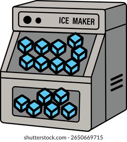 Eismacher-Symbol. Gefriergerätezeichen. Elektrische Maschine für Haushaltssymbol. flacher Stil.