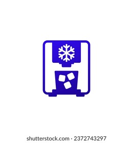 ice maker icon on white, vector