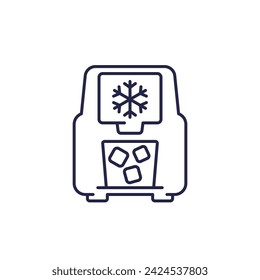 ice maker line icon, ice machine vector