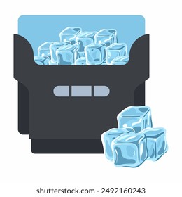 Ice maker machine vector cartoon illustration isolated on a white background.