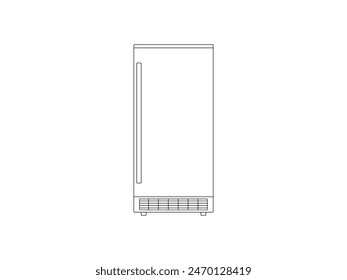 Ice Maker Outline icon vector. Ice Maker Outline isolated white background. Vector Illustration