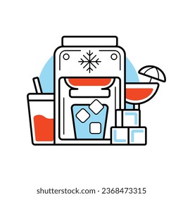 Ice maker vector icon in flat style.