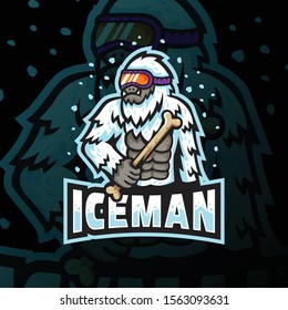 ice man mascot logo esport gaming. ice man mascot logo illustration.