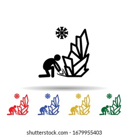 Ice man multi color icon. Simple glyph, flat vector of hero icons for ui and ux, website or mobile application