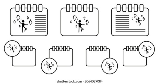 Ice man vector icon in calender set illustration for ui and ux, website or mobile application